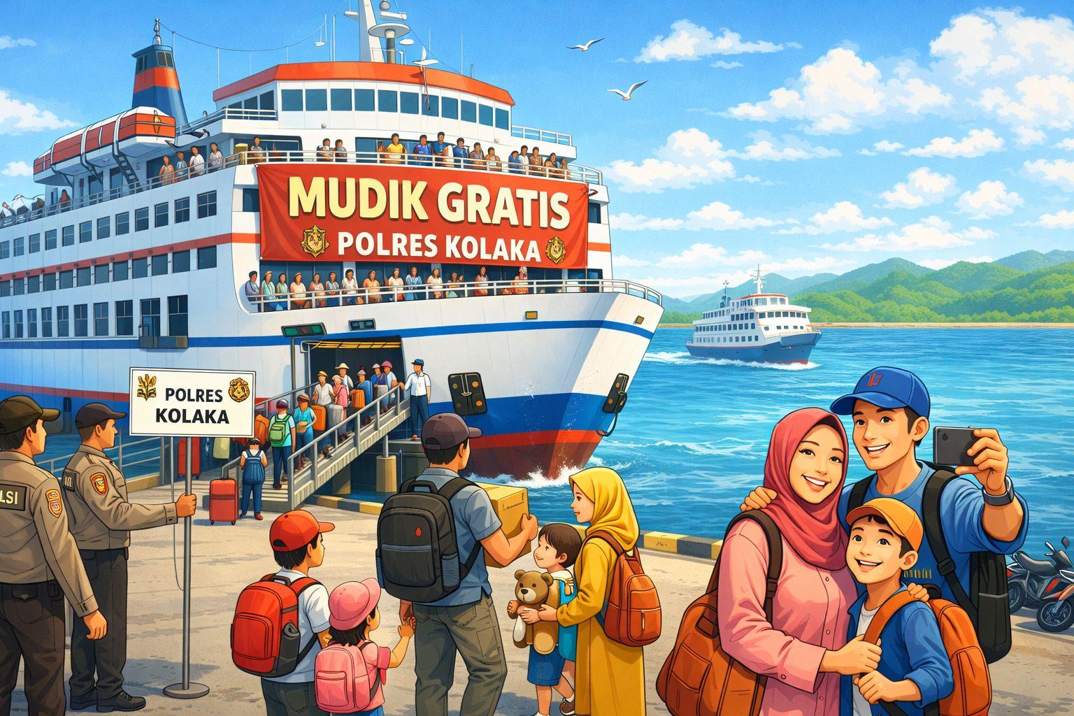 Poster Mudik Gratis Polres Kolaka. Foto: Istimewa.